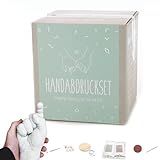 Handabdruck Set für Paare oder die Familie Handabformset aus Gips für Erwachsene [inkl. Farben, 450 Gramm Alginat, 1200 Gramm Gips & mehr] praxy