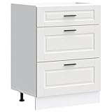 Vopese Holzwerkstoff Küchenunterschrank Porto Weiß 60x46x81,5 cm - Stauraum für Küchengeräte Model854259