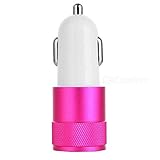 Kfz-Set für Samsung Galaxy Tab S7 (Ladekabel aus Metall Typ C + Doppel-Adapter für Zigarettenanzünder), Android (Rosa)