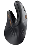 ProtoArc EM11 NL Ergonomische Vertikale Maus, MINI Kabellos Aufladbar Mouse mit 3 Gerät (2*Bluetooth+USB), Vertikal Funkmaus für Computer, iPad, Mac, Windows - Schwarz