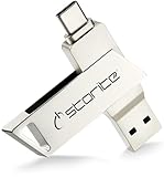 STORITE 3.0 USB-Stick, 512 GB Flash-Laufwerk, 2-in-1 USB-C-Speicherstick, USB-Stick, Hochgeschwindigkeits-Fotostick, kompatibel mit iPhone – 15-Serie, Android, Laptop, Tablet, Computer (Silber)