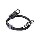 BBB Cycling Zahlenschloss LoopSafe Fahrradschloss für Rennrad MTB und Urban Cycling 3-Stellig Code Kombination Kabelschloss aus Gehärtetem Stahl 120cm BBL-55, Schwarz