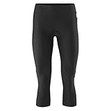 Gonso Lecce, Damen Fahrradhose 3/4, Radtight mit Relax Gel Comfort Sitzpolster, Hohe Bewegungselastizität und Komfortbund, Enganliegende Passform, Schwarz, Gr.42