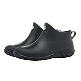 Generisch Damen Regenstiefel Kurze,Kurze Stiefeletten Outdoor Für Herren,Flache rutschfeste Freizeitschuhe Schlupfschuhe wasserdichte Winterboots Frühling Arbeitsschuhe Leicht