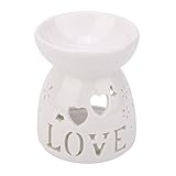 Nikou Keramik Duftlampe, Nacht Duft Lampe Essenz Ölbrenner Kerze Weihrauch Aromatherapie Herd für Geschenke Dekor, Zuhause, Büro, Schlafzimmer, Wohnzimmer (Love)