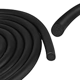 12mm x 5m Dichtung Schaum Rundschnur, Dichtungsband für Türen Fenster, Moosgummi-Wetterdichtungsstreifen, Moosgummi Dichtung, Runde Fugen Dichtschnur, Schalldichter Dichtungsstreifen für Spalt Füllung