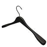 5X hochwertiger Premium Kleiderbügel aus Holz 45cm Breite schwarz beschichtet gummiert Holzbügel Hotelqualität Set
