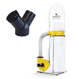 BAMATO Absauganlage AB-2530 | inkl. Y-Adapter | 400 V Elektromotor | 1500 W Motorleistung | 2530 Absaugleistung in m³/h | 1800 Pa Unterdruck | Absauganlage Holz