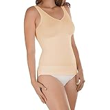 Damen Form-Top - Seamless Unterhemd mit Shaping-Effekt Shapewear Formendes Hemd (Beige, 52-54)