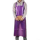 AugustknowU Strapazierfähige, wasserdichte Küchenschürze, öldicht und bequem für verschiedene Reinigungs- und Kochbedürfnisse, Wie abgebildet, Rot