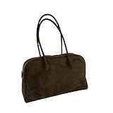 LUYYBDBG Umhängetasche Große Bowling-Tasche Im Koreanischen Stil Für Frauen, Pendler-Einkaufstasche, Einfache Schulter-achselhöhlen-Tasche, Tragbare High-end-große Tasche-kaffeefarbe