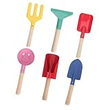 BRIGHTFUFU 6 Stück Teiliges Sandspielzeug mit Robusten Metall schaufeln und Holzgriffen Vielseitig für Strand Garten Sandkasten und Outdoor Partys für Sandbuddeln und Schneespielen