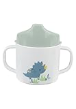 Sterntaler Trinklernbecher Dino Rexi - Kinder Trinkbecher mit abnehmbarem Trinkaufsatz und rutschfestem Sockel - Trinktasse für Kinder und Baby mit Tatzenmuster und Dino Druckmuster, mit Henkeln,blau