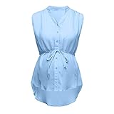 Umstandsbluse Damen ärmellose Umstandshemd Schwangerschafts Schwangere Tops Umstandsmode Stilltop Schwangerschaft Kleidung Schwangerschaftsshirt Sommer Tshirt für Schwangere Umstands Top
