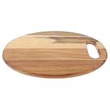 DECORNIJIA Holz Schneidebrett mit Saftrille aus Robustem Akazienholz Tragbares Küchenbrett für Camping Barbecue Vielseitig als Käse Fleischbrett Geeignet Langlebig und Formstabil