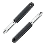 2 Stück Sparschäler,Multifunktionsschäler Edelstahl Doppel Klinge Kartoffelschälmesser,Dauerhaft Vegetable Peeler,Perfekt für Kartoffeln, Karotten, Gurken, Äpfel & Birnen (Schwarz)