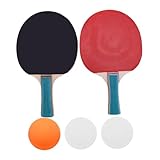 LOORGVEL Tischtennisschläger Teilig mit Bällen Breites Schlägerblatt Langlebiges Material rutschfeste Griffe Interaktives Sportspiel für Erwachsene Fördert Hand Auge Koordination und