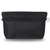 Handtaschen Organizer, Etercycle Taschenorganizer Nylon mit Schlüsselbund, Innentaschen Wasserdicht für Handtaschen Organizer (Schwarz, Mittel)