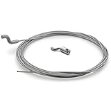 Easyboost Gaszug Gasseil Flexibler Ø1,5mm mit Z-Endstück Schraubnippel 2,50 Meter Universal Gaskabel mit Schraubnippel für Rasenmäher Einachsschlepper Freischneider (1 Gaszug)