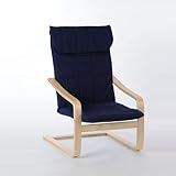 Möbel Akut Schwingsessel Siesta, Birke Schichtholz, Blauer Bezug, 67 x 78 x 98 cm