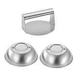3 Stück Metallpresse Hamburger Patty Maker Hamburgerpresse Grillpresse Smasher 304 Edelstahl runder Deckel für Fleisch