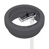 Reusable Tumbler Lid, Straw Bottle Cap, Spill-Proof Drinking Cover, Product Size About 10.6x10.6x4cm for Easy-Clean Splash Guard, Home Travel Color Black, Beige
