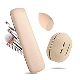 XoeLLe 2 Stück Makeup Pinsel Tasche, Reisen Pinsel Kosmetiktasche Halter Schwammhalter, Silikon Pinsels Aufbewahrung und Tragbare Makeup Organizer für Reisen Zuhause Geschäftsreisen