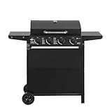 Gasgrill 'San Jose 4 Brenner' von El Fuego® | inkl. Gasschlauch und Druckminderer | Grillrost aus Gusseisen | mit Thermometer und großen Seitenablagen | Grill BBQ | AY0206