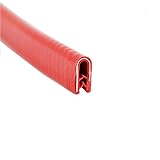 U-Kanal-Gummikantenleiste for Autotüren – 17 mm x 10 mm weiße Wetterschutzdichtung mit Stahldraht, 2 m Türkantenschutz, wetterfestes Dichtungsband for Autos(Red,13mm x 8mm)