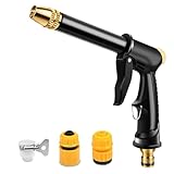 Gartenbrause mit 3 Anschlüsse Hochdruck Brause Gartenschlauch Pistole 4 Verstellbare Muster für Auto Waschen Pflanzen Bewässerung Haustiere Dusche