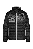 Camp David Herren Leichte Steppjacke mit Logo Prints und Tapes Black, L