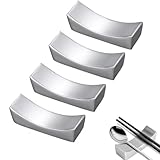 Bogoro Essstäbchen Ablagen, 4Pcs Edelstahl, Stäbchen Rest, Essstäbchen Halter für Restaurant Hotel Geschirr Küchenbedarf, Eine Lange Zeit Verwendet Werden(Silber)