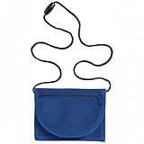 minimutz Kinder Geldbeutel Junge Mädchen | Geldbörse zum Umhängen | Portemonnaie mit Sichtfenster für Busausweis | Brustbeutel zum Schulanfang (Royalblau)