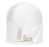 Colosseum Schiefer Turm von Pisa Architektur Italien Rom Unisex dünne Baumwolle dehnbar weiß Slouch Beanie weiß