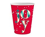Weihnachten Red Joy Pappbecher (6 Stück) 250 ml