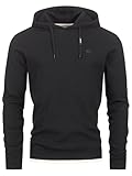 Indicode Herren INMarto Sweatshirt mit Kapuze | Kapuzenpullover Hoodie für Männer Black L