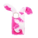 BEBEMOKO Flauschige Handyhülle für Warmes Strapazierfähiges TPU Plüschmaterial rutschfest Sturzsicher Niedliches Cartoon Design Schutz vor Kratzern Stößen