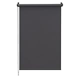 Sekey Verdunklungsrollo ohne Bohren Klemmfix 60 cm breit, Seitenzugrollo Hitzeschutz Sichtschutz und Sonnenschutz Wandmontage Deckenmontage Klemmrollo für Fenster & Tür, 60 x 130cm, Grau