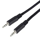 PremiumCord Klinkenkabel 3m, Klinkenstecker 3,5mm, StereoJack Stecker auf Stecker, Aux Headset Audio Verbindungskabel, Für TV Handys MP3 HiFi, geschirmt, Farbe schwarz 3m