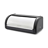 Morphy Richards Brotkasten mit Rollfront, 12 l, Carbon- und Edelstahl-Design für Langlebigkeit und frischeres Brot, leicht zugänglicher Deckel, geräuschdämpfende Technologie, rutschfester