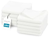 ZOLLNER 10er Set Seiftücher in 30x30 cm - langlebige Handtücher in weiß - mit praktischem Aufhänger - Zeitloses Waffelmuster - waschbar bis 95°C - Baumwolle - Hotelqualität
