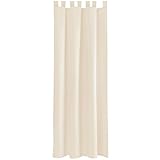 Bestlivings Gardine Vorhang Blickdicht modern mit Schlaufen Schlaufenschal Mikrosatin matt, in vielen Größen, Auswahl BEIGE in der Größe: B-140cm x L-225cm