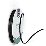 Vaessen Creative Satinband 3mmx10m Schwarz, Schleifenband, Dekoband, Bänder zum Basteln, Stoffbänder für Hochzeit, Taufe Und Geburtstagsgeschenke