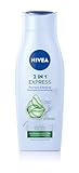 NIVEA 2in1 Express Shampoo & Spülung, intensive Haarpflege mit Aloe Vera und Glanz Serum, Haarshampoo & Spülung für Pflege in Expresszeit (400 ml)