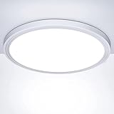 Deckenlampe LED Deckenleuchte Flach Rund - 18W 6500K 1600LM IP44 Modern Kaltweiß Led Lampe Deckenbeleuchtung für Badezimmer Schlafzimmer Wohnzimmer Küche Bad Keller Flur Balkon Ultra Dünn Ø223 H21,5mm