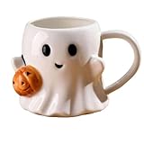 Nette Halloween Ghosts Keramik -Tassen - Holiday Cup, Festliches Glas | Dekorative Tee Kaffeetasse Mit Griff Frauen Teenager Erwachsene Kinder Liebhaber Weihnachtsgeburtstag Küche Tägliche Getränke Ge
