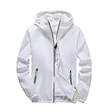 MQMYJSP Herren Reißverschlussjacke für Frühling und Herbst Outdoor trendig Teenager white XS