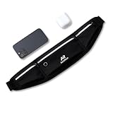 AeroRun™ Laufgürtel für Handy - Lauftasche Jogging, Hüfttasche, Sportgürtel, Running Belt zum Joggen, Laufen, Sport, Fitness - passend für alle Smartphones (Schwarz, 65-110cm Bauchumfang)