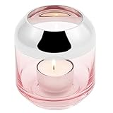 Fink - Windlicht oder Vase - Smilla - Glas mit Platinrand - Rosa - Maße (ØxH): 9 x 9 cm
