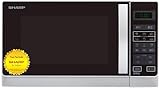 SHARP R742WW 2-in-1 Mikrowelle mit Grill / 25 L / 900W / 1000W Grill/LED-Display / 8 Automatikprogramme/Gewichtgesteuertes Auftauen/Kindersicherung/Energiesparmodus/hoher Rost/Weiß